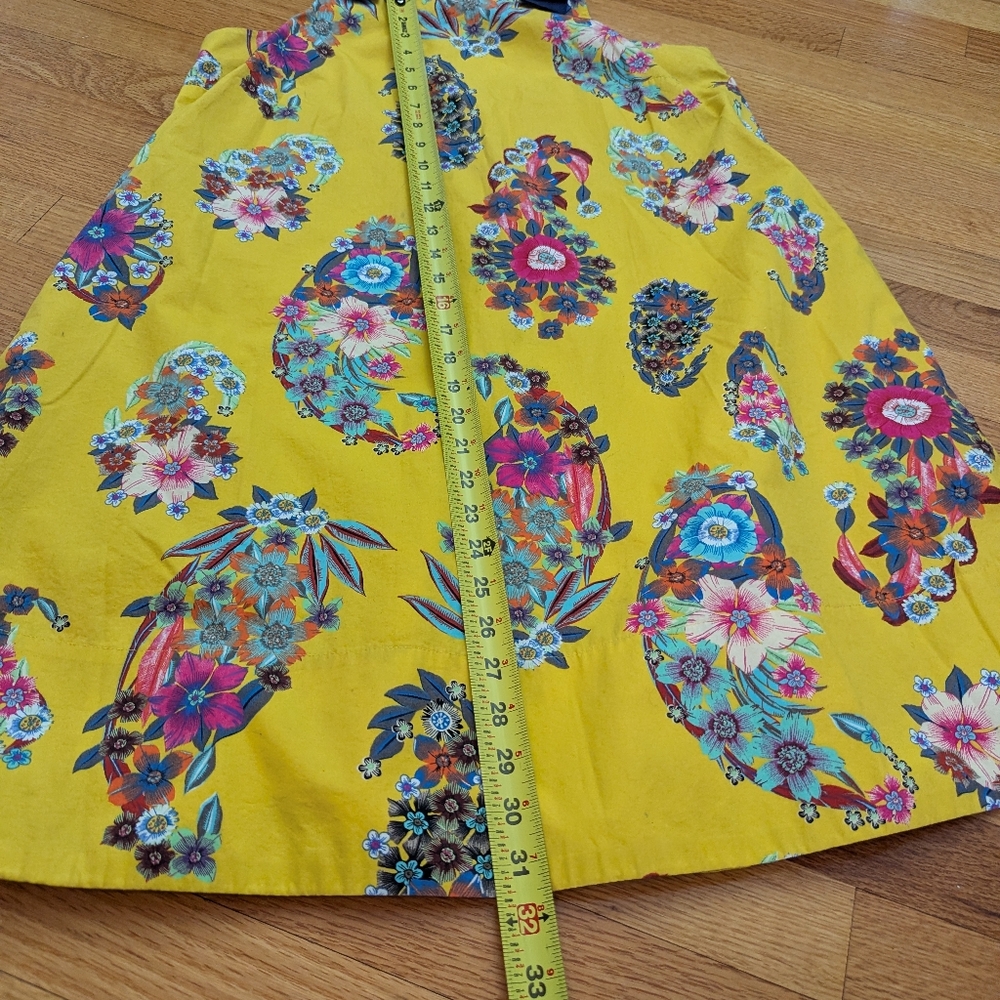 Anthropologie Maeve Sunniva Yellow Floral Ribbon Strap Dress Size XS Boho pocket - Picture 13 of 14